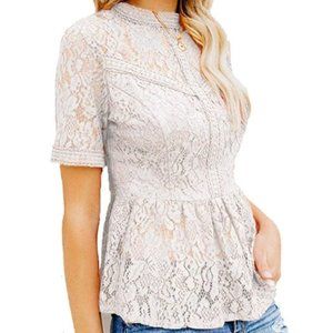 Lace peplum shirt